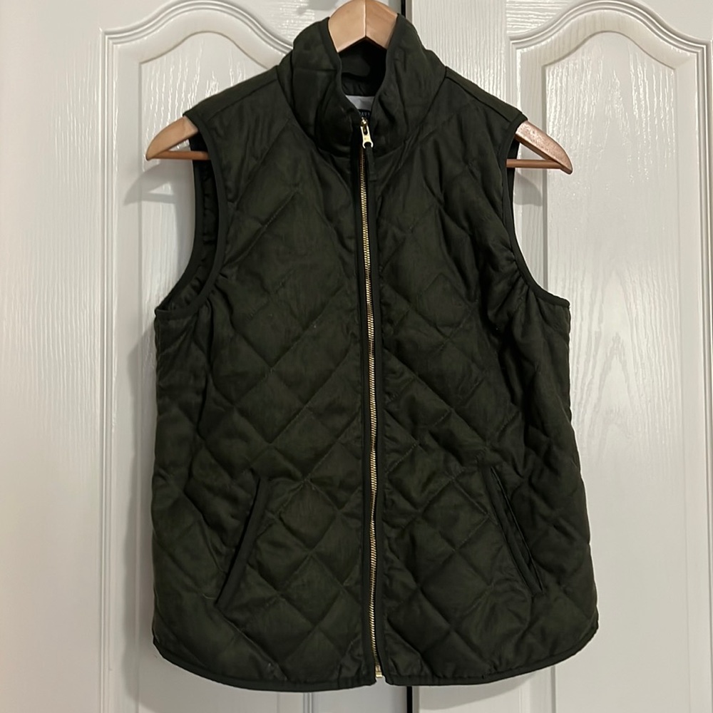 Green quilted vest